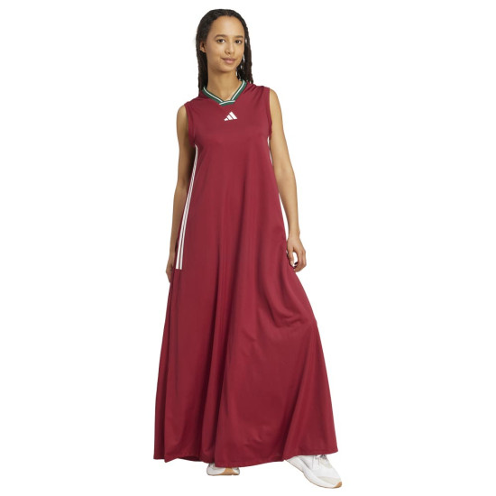 Adidas Γυναικείο φόρεμα House of Tiro Cut 3-Stripes Soft Mesh Long Dress